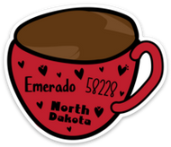 cup Emerado red STICKER