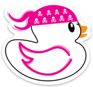 Ducky in Pink Skull Bandana