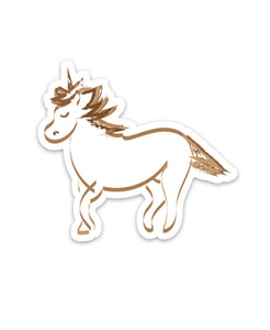 Fjord Horse White 3x2.75 Sticker