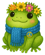 Hippie Scarf Frog sticker