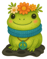 Hippie Scarf Mask Frog sticker