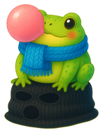 Peaceful Frog Bubblegum Mask sticker