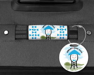 Smiley Metal Luggage Tag