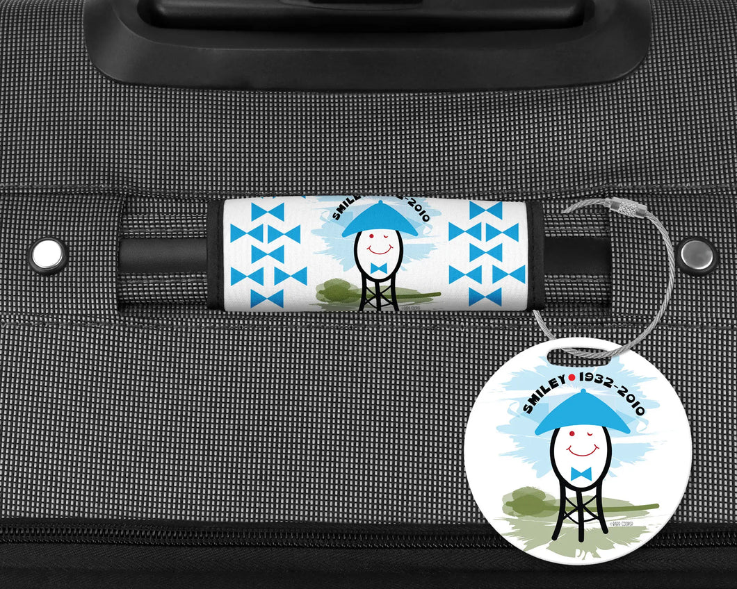 Smiley Metal Luggage Tag