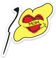 Flag MOM HEART sticker