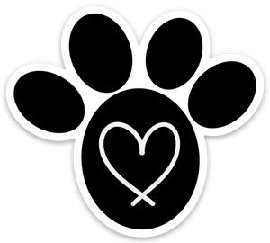 Paw with Heart 3x3 sticker
