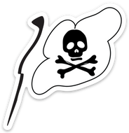 Flag skull black white