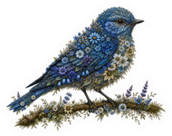 Blue Bird Wildflower magnet