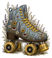 Roller Skate Wildflower magnet
