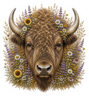 Prairie Buffalo Wildflower Magnet