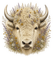 Prairie Buffalo Wildflower WHITE magnet