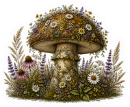 Mushroom Wildflower Sticker magnet