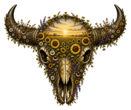 Sunflower Skull Wildflower magnet