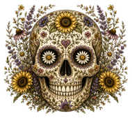 Sugar Skull Wildflower magnet