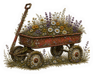 Wagon Wildflower magnet