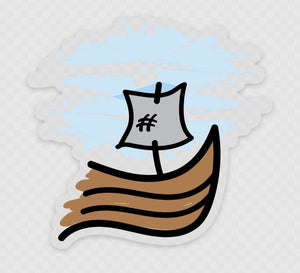 Viking Ship CLEAR 3x3 Sticker