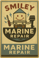 Smiley Marine Repair Sign Sticker