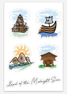 Norway Sketches Sticker Sheet 4x6