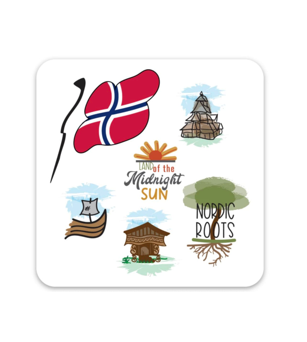 Norway Sketches 3x3 Square Sticker