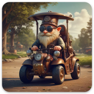 Steampunk Gnome Golf Cart | 3x3