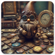 Steampunk Gnome Collector | 3x3 sticker