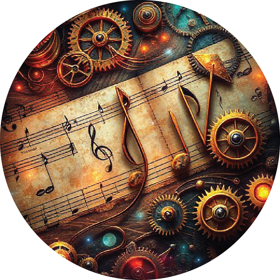 Sheet Music Steampunk  2in