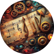 Sheet Music Steampunk  3in