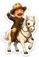 Teddy Roosevelt DIE CUT Chibi MAGNET