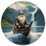 Viking in Small Ship 3x3 sticker