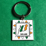 Ireland Flag Square Hard Enamel Keychain